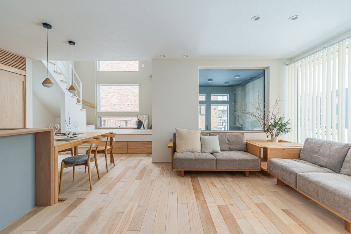 インナーテラスのあるナチュラルな家