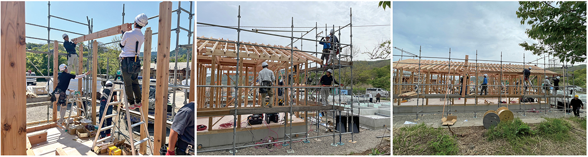 能登に大工を派遣➁ 道ビルダーズ協会 木造応急仮設住宅の建設で